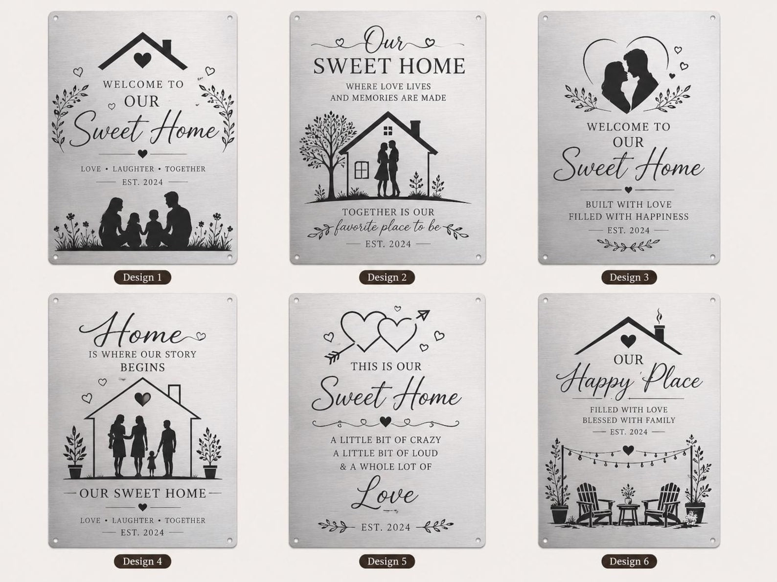 Personalized Sweet Home Metal Sign | Farmhouse Family Wall Decor | Housewarming Gift