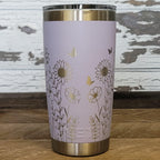 Personalized Custom Engraved YETI® 20oz Tumbler or Polar Camel 20oz Tumbler Wrap, Butterfly Cup, Wildflowers, Engraved Wrap, Gift WBW1