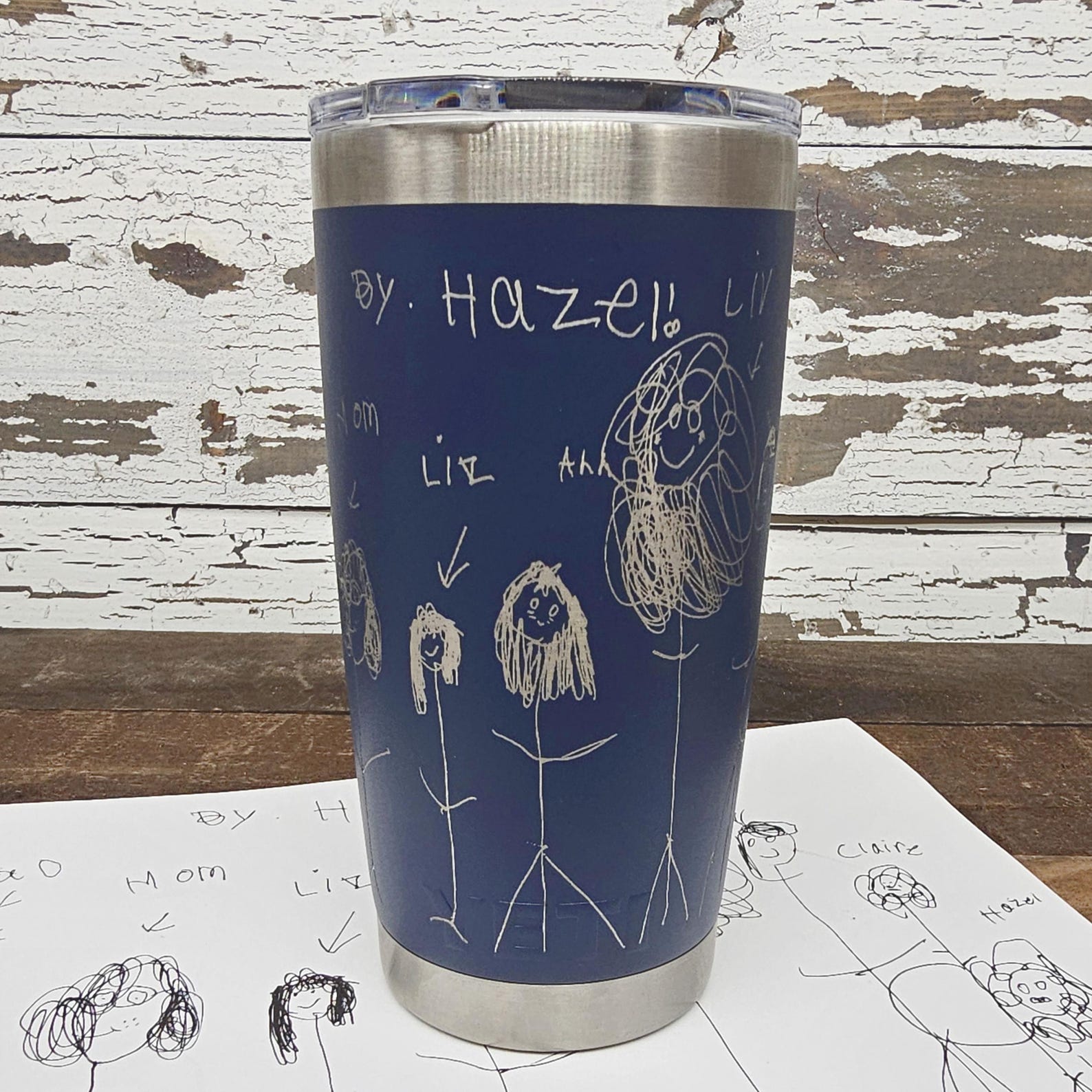Personalized Yeti 20oz or Polar Camel 20oz, Engraved Kid’s Artwork or Handwriting, Custom Insulated Mug, Gift for Parents, Grandparents