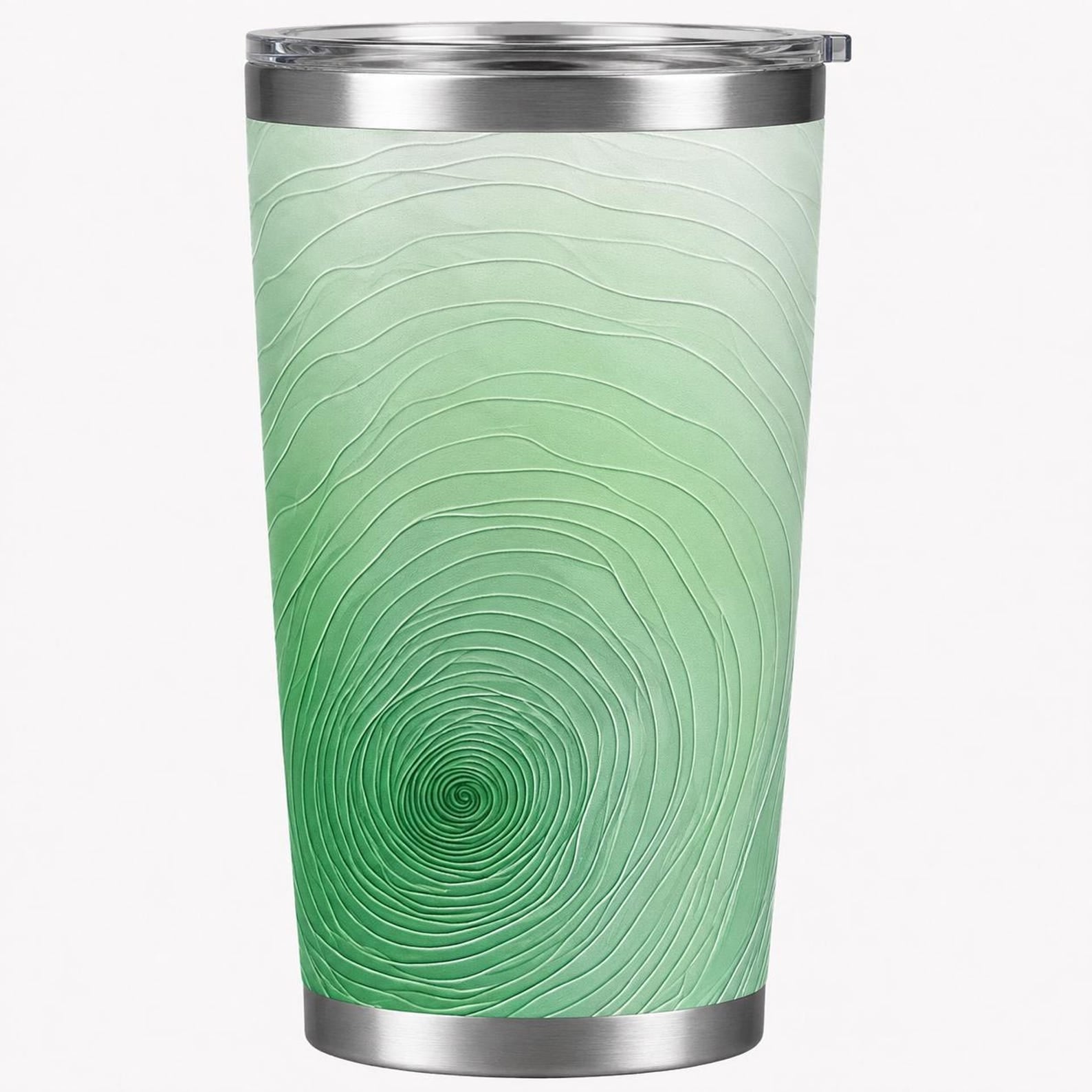 Verdant Flow - Abstract Topographic Line Tumbler | 20oz Stainless Steel Travel Mug