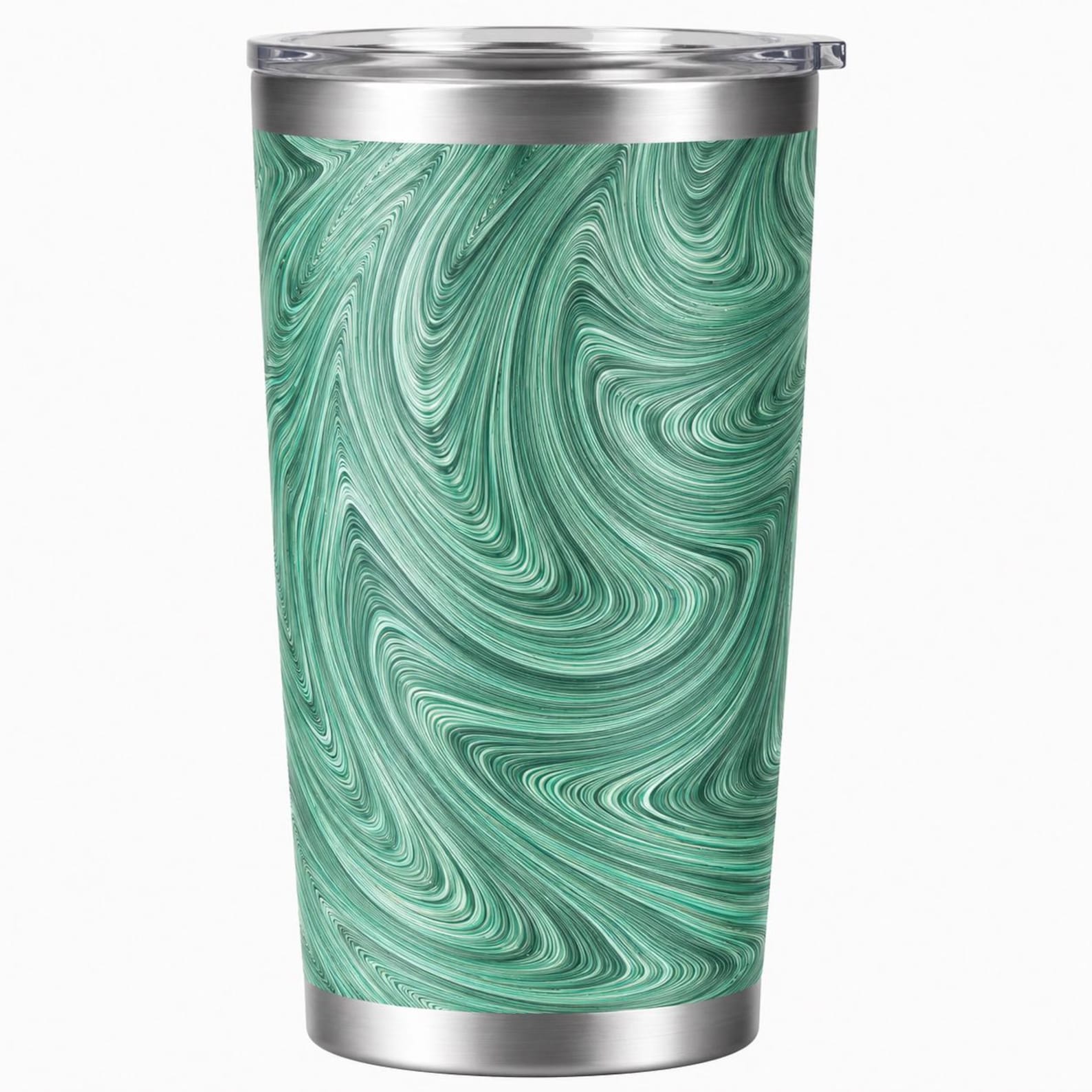 Verdant Flow - Abstract Topographic Line Tumbler | 20oz Stainless Steel Travel Mug