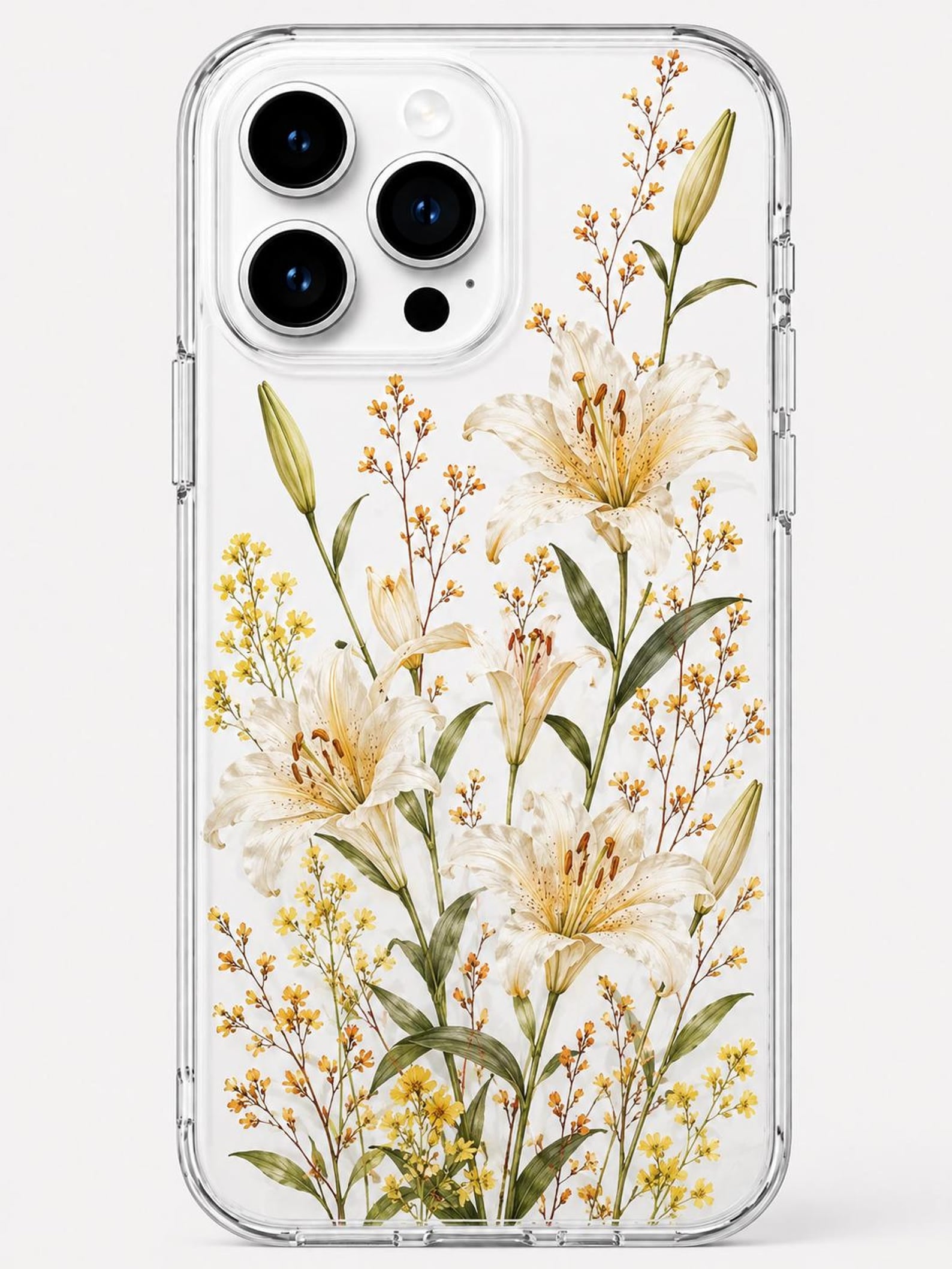 Clear Pressed Wildflower iPhone Case – Botanical Pearl Cottagecore Cover