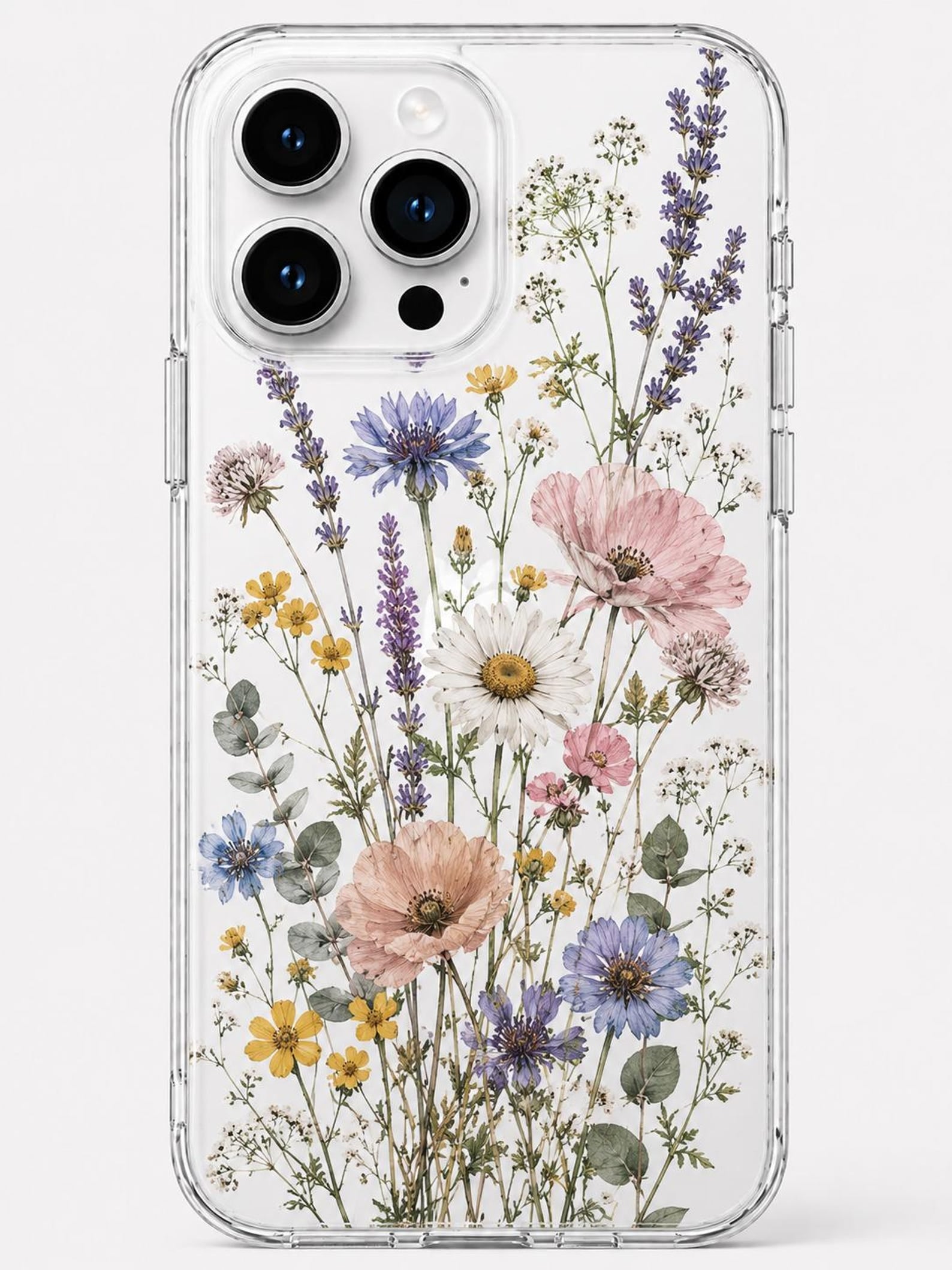 Clear Pressed Wildflower iPhone Case – Botanical Pearl Cottagecore Cover