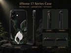 Floral iPhone 17 Series Case – Black Gold Botanical Protective Cover