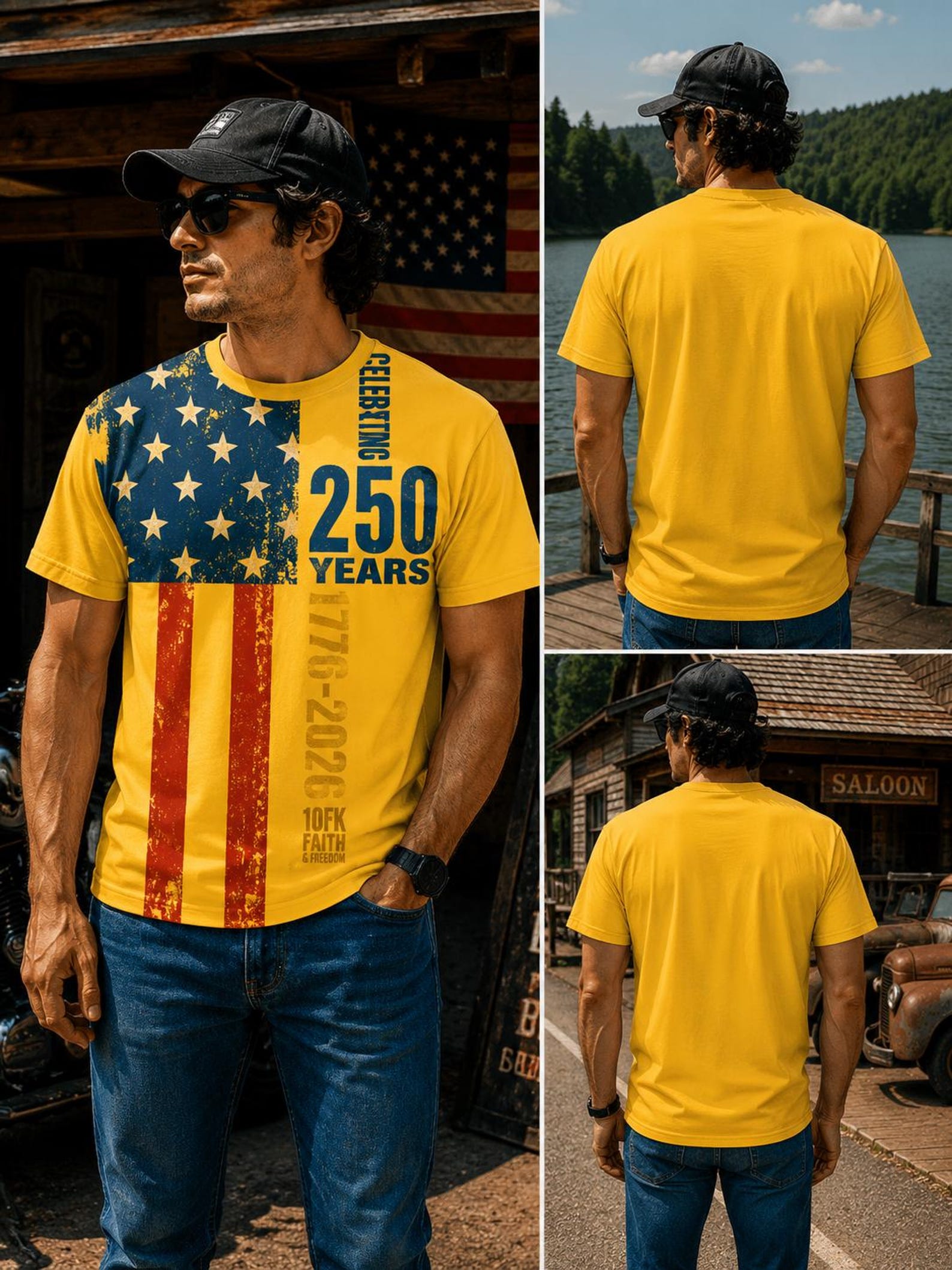 USA Flag T-Shirt, Celebrating 250 Years Patriotic Tee (1776-2026)