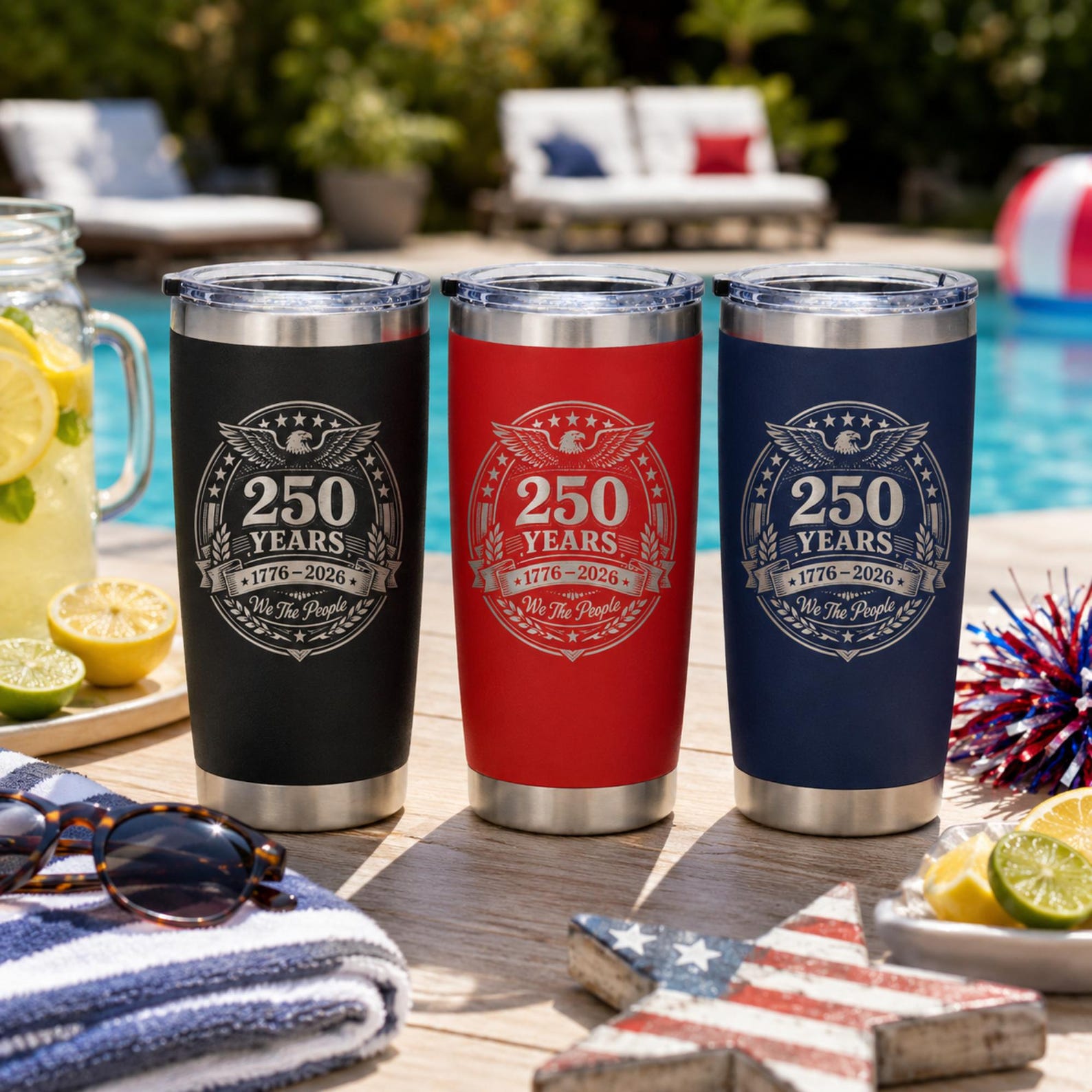 America 250 Anniversary Patriotic Leakproof Tumbler Stainless Steel American Flag Liberty Bell Cup Gift Military Veteran Personalized Custom