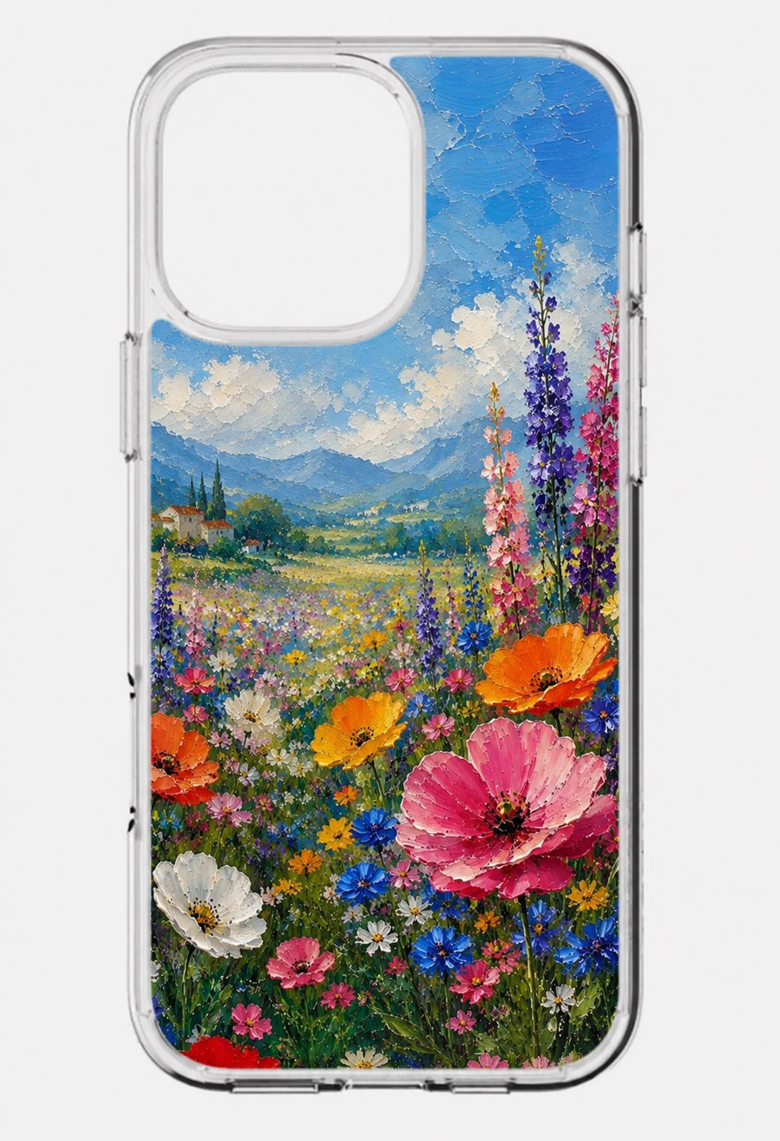 Oil Painting iPhone Case, Impressionist Floral Landscape Art Cover
