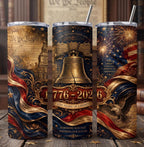 USA 250th Anniversary Tumbler Wrap PNG | 1776-2026 Patriotic 20oz Skinny Tumbler Design | Independence Day Sublimation