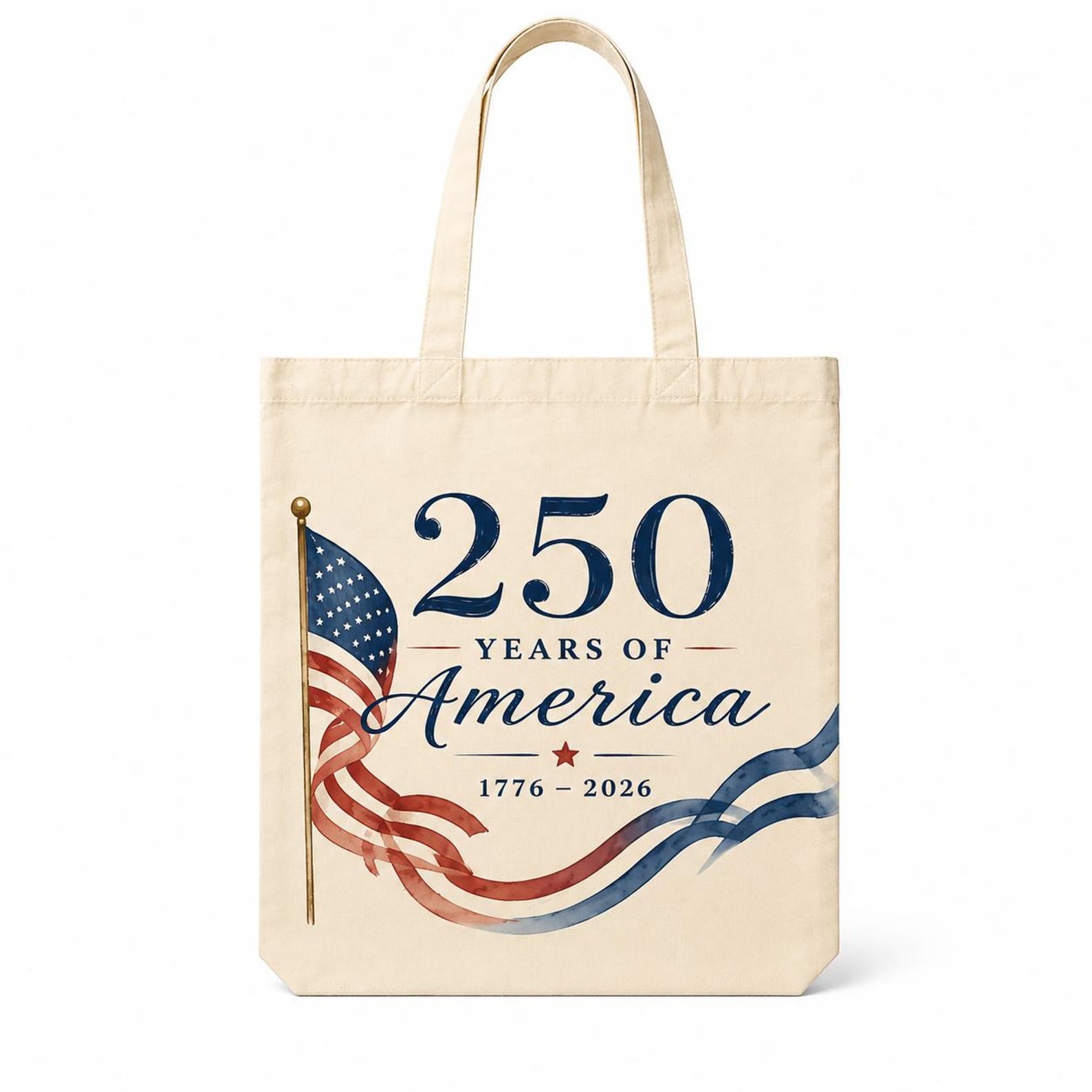 USA 20 Years Canvas Tote Bag -Vintage Patriotic Reusable Shoulder Bag