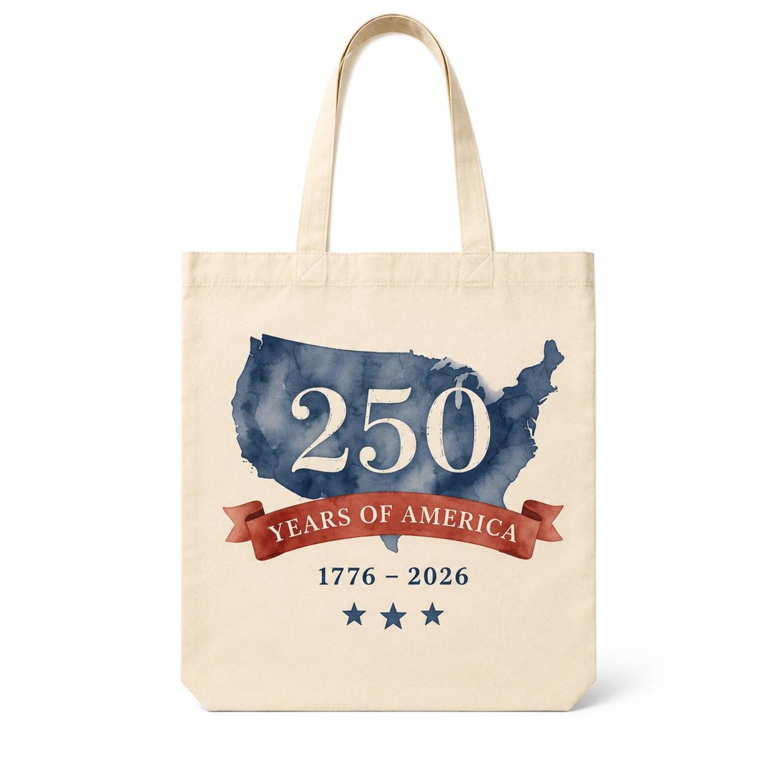 USA 20 Years Canvas Tote Bag -Vintage Patriotic Reusable Shoulder Bag