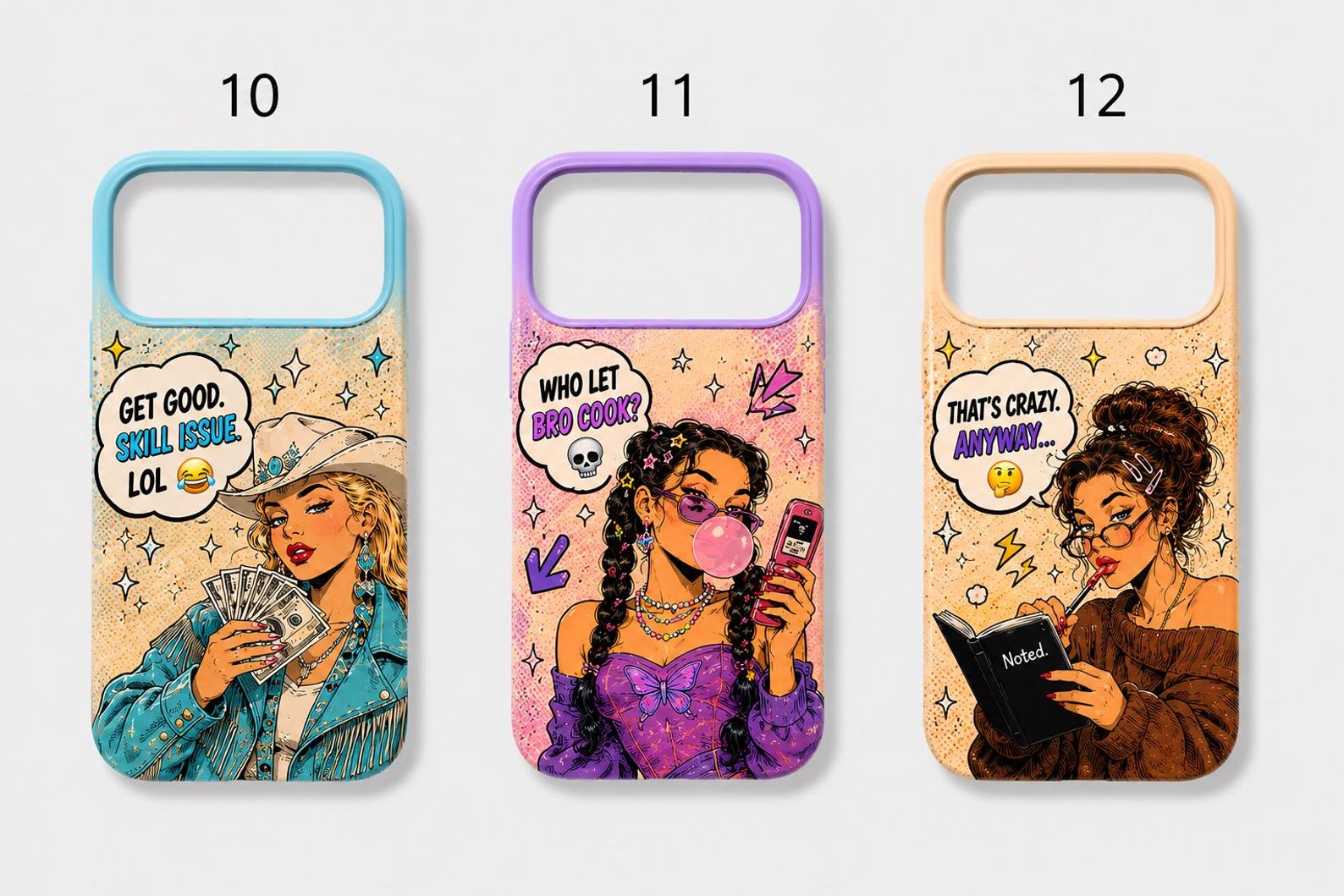 Y2K Comic Pop Art iPhone Case: Sassy Quotes, Retro Streetwear Style