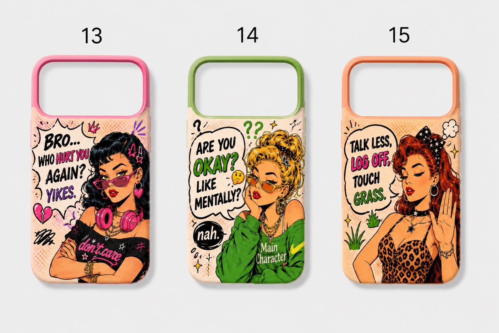 Y2K Comic Pop Art iPhone Case: Sassy Quotes, Retro Streetwear Style