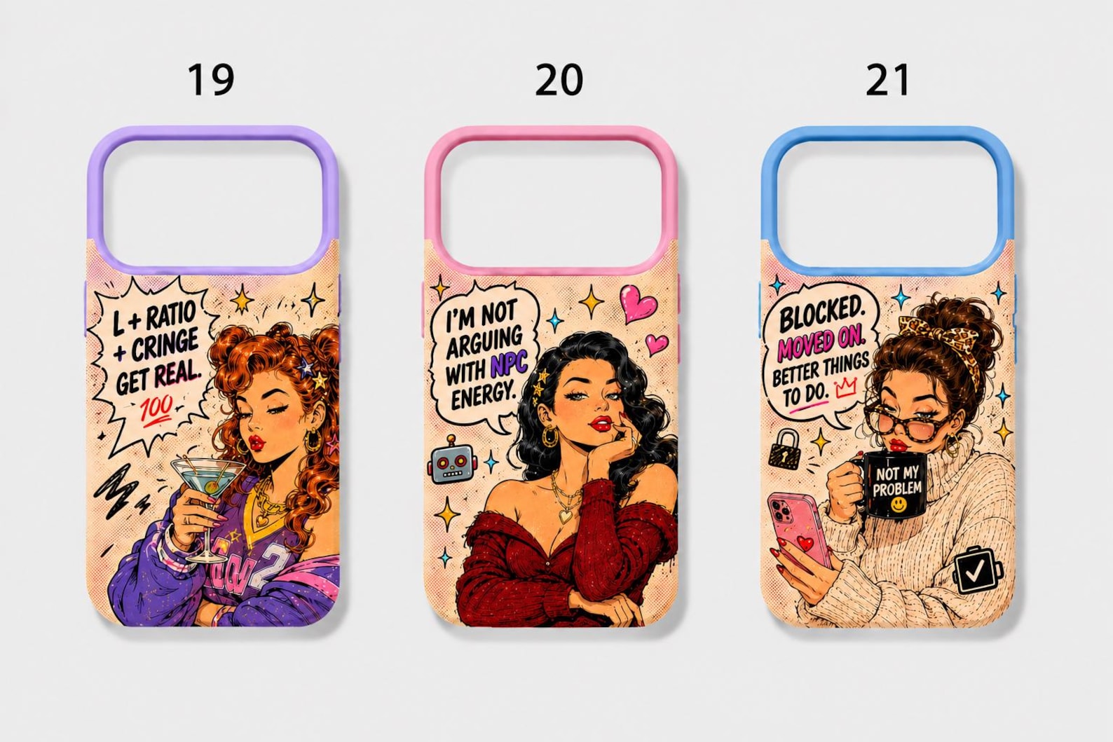 Y2K Comic Pop Art iPhone Case: Sassy Quotes, Retro Streetwear Style
