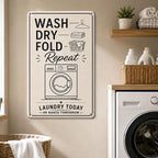 Custom Wash Dry Fold Repeat Laundry Room Metal Sign Funny Laundry Today Or Naked Tomorrow Wall Decor Farmhouse Laundry Decor