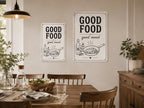 Good Food Mood Metal Sign: Farmhouse Kitchen Wall Decor, Rustic Food Lover Art