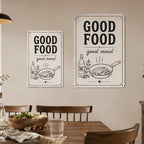 Good Food Mood Metal Sign: Farmhouse Kitchen Wall Decor, Rustic Food Lover Art