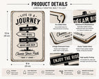Life Is A Journey Metal Sign: Dream Big, Take Risks Wall Decor