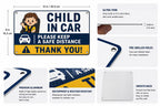 Child In Car Metal Sign: Please Keep Safe Distance, Road Safety Warning Decor