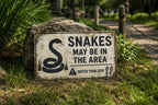 Snakes May Be In The Area Metal Sign: Rustic Wildlife Warning Decor