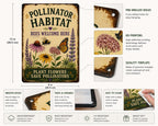 Pollinator Garden Metal Sign, Bee Butterfly Wildlife Habitat Plaque