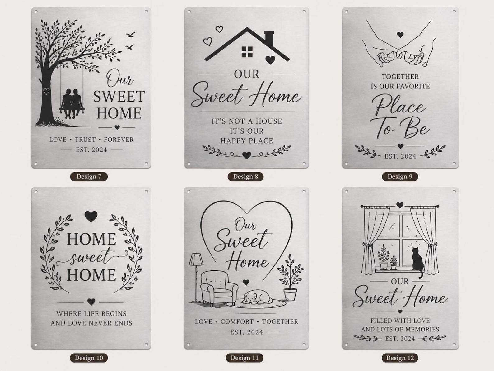 Personalized Sweet Home Metal Sign | Farmhouse Family Wall Decor | Housewarming Gift