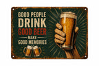 Vintage Beer Sign, Good People Drink Beer, Rustic Pub Wall Art