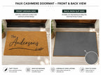 Personalized Family Doormat, Custom Script Last Name Welcome Mat, Modern Entryway Rug