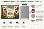 Pollinator Garden Metal Sign, Native Wildflower Decor, Bee Butterfly Hummingbird Plaque