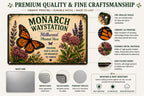 Monarch Waystation Metal Sign, Butterfly Garden Decor, Milkweed Plaque, Pollinator Habitat Art
