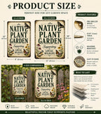 Native Plant Garden Sign, Wildlife Friendly Decor, Pollinator Habitat Plaque, Botanical Art