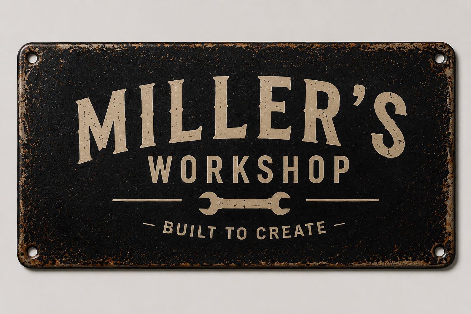 Custom Vintage Metal Sign, Personalized Garage Workshop Decor, Rustic Wall Art