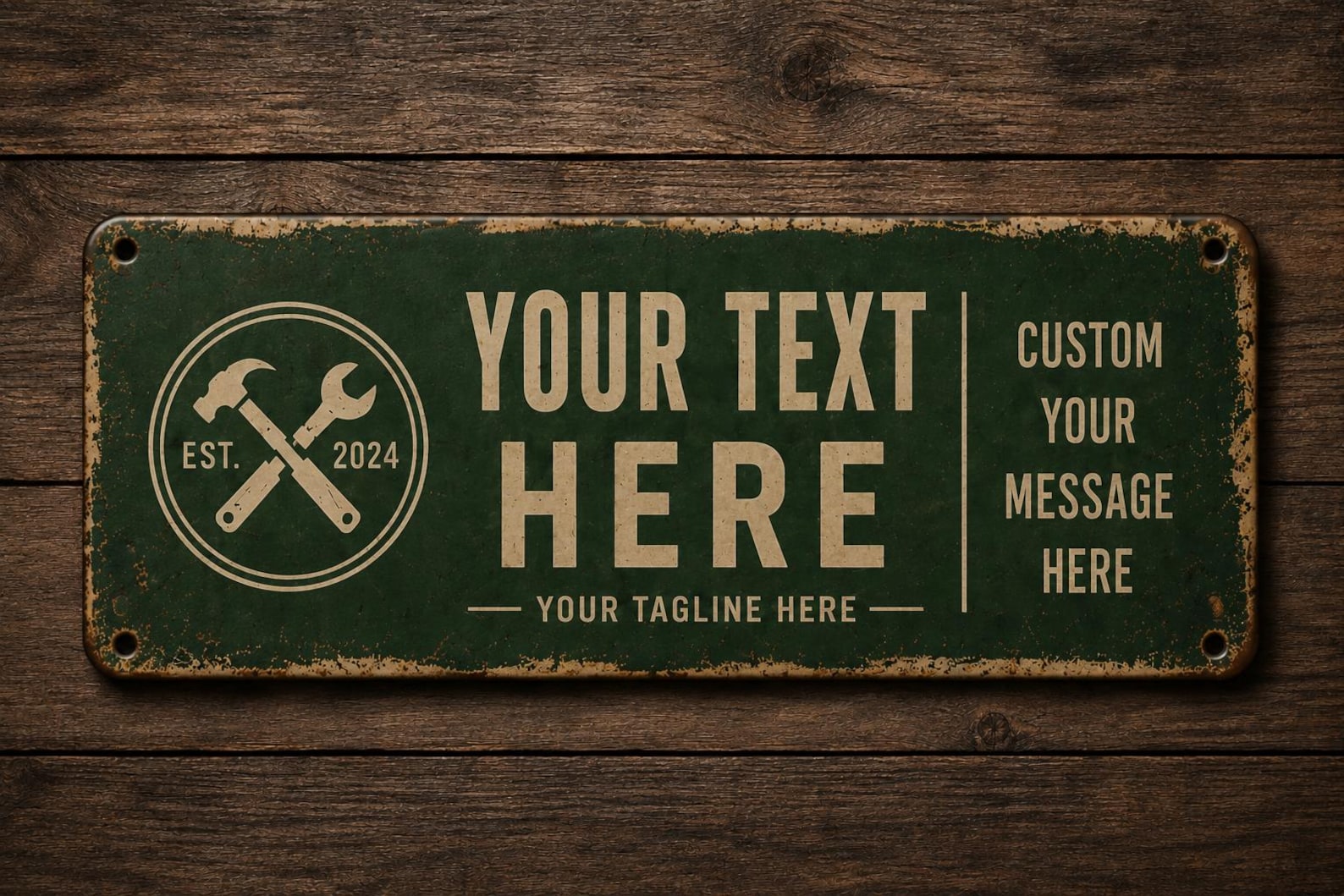 Personalized Metal Workshop Sign, Custom Garage Decor, Rustic Vintage Wall Art