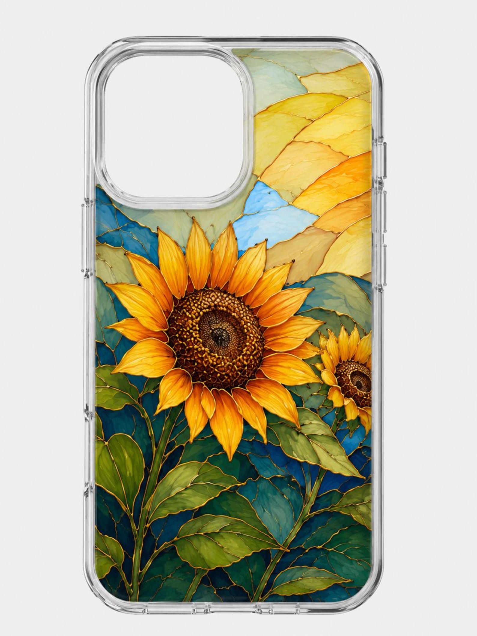 Floral Stained Glass iPhone Case, Botanical Lily Peony Art Cover