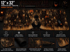 Nightmare Realm Gaming Mouse Pad - Dark Horror Gothic Desk Mat with Creepy Monsters, Full Print Extended Mouse Pad, Non-Slip Rubber Base