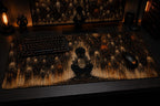 Nightmare Realm Gaming Mouse Pad - Dark Horror Gothic Desk Mat with Creepy Monsters, Full Print Extended Mouse Pad, Non-Slip Rubber Base