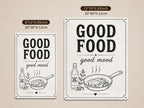 Good Food Mood Metal Sign: Farmhouse Kitchen Wall Decor, Rustic Food Lover Art