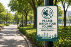 Metal Sign: Please Watch Your Volume, Reduce Noise Wall Decor Quiet Zone