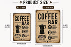 Retro Coffee Bar Metal Sign, Fresh Brewed Espresso Wall Art