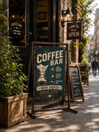 Retro Pour Over Coffee Bar Metal Sign, Artisan Brew Kitchen Art