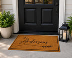 Personalized Family Doormat, Custom Script Last Name Welcome Mat, Modern Entryway Rug