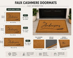 Personalized Family Doormat, Custom Script Last Name Welcome Mat, Modern Entryway Rug
