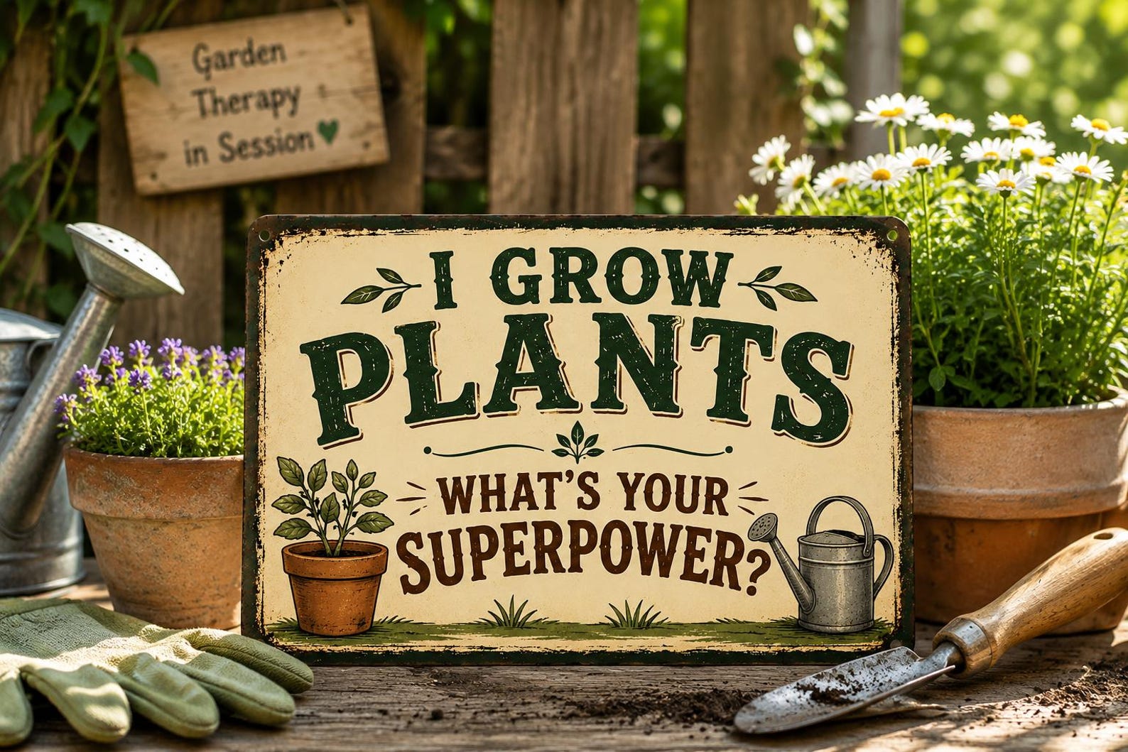 I Grow Plants Metal Sign, Funny Gardening Decor, Plant Lover Wall Art