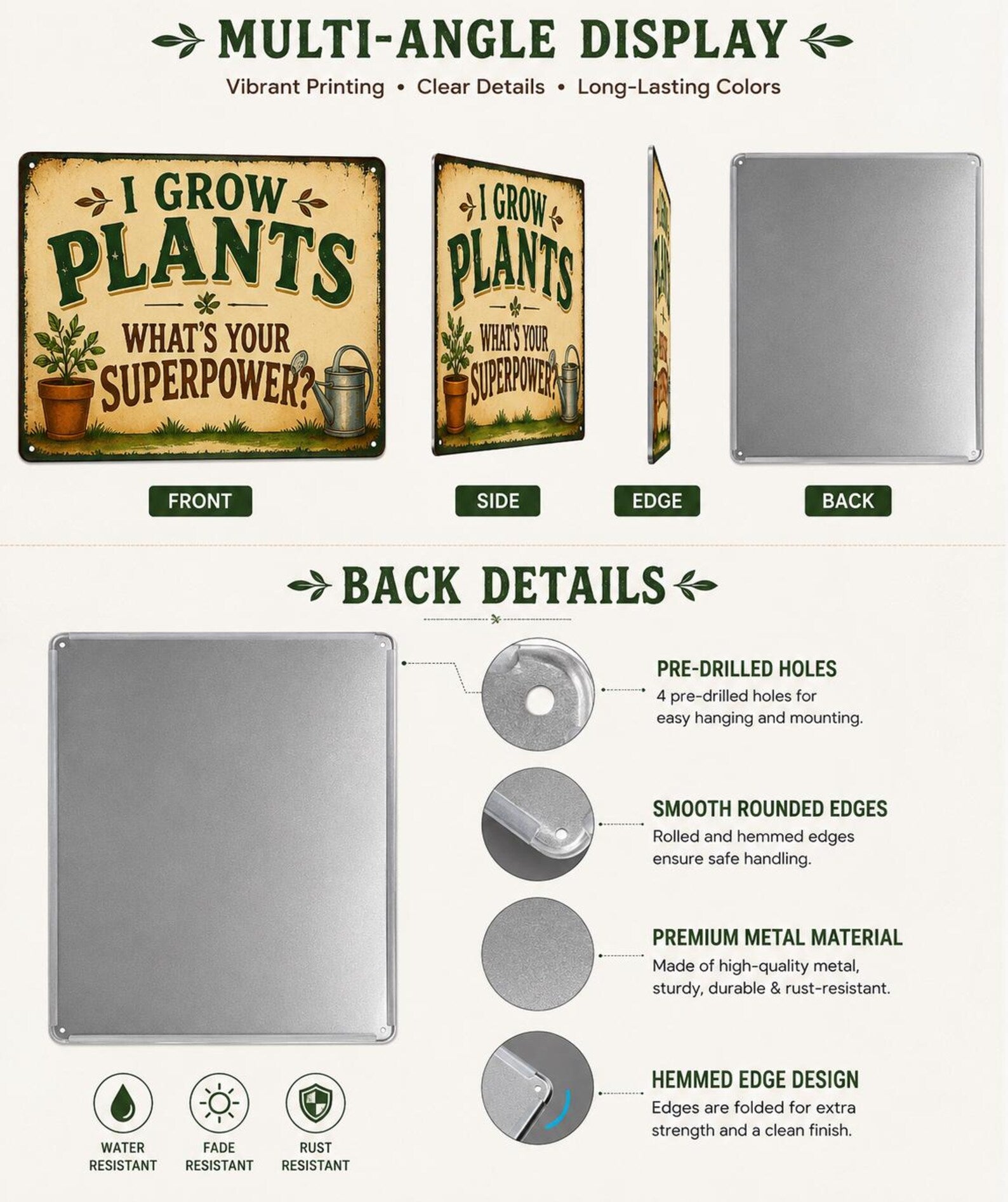 I Grow Plants Metal Sign, Funny Gardening Decor, Plant Lover Wall Art