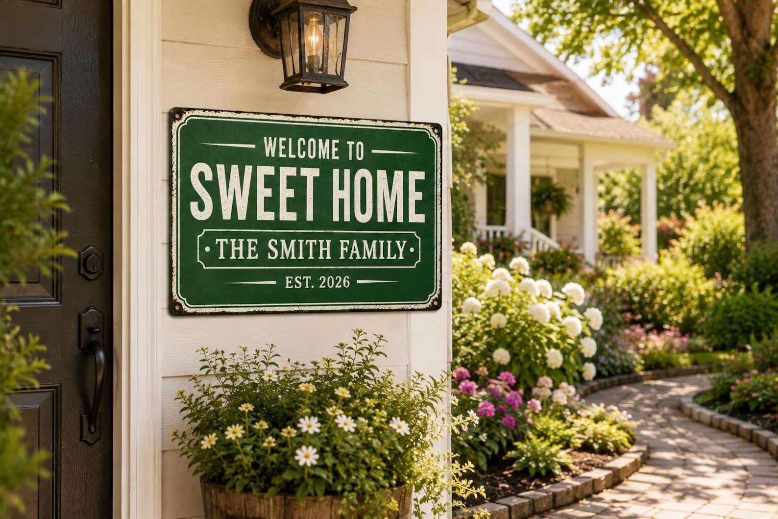 Personalized Family Name Metal Sign, Custom Established Date Plaque, Rustic Home Decor