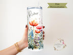 Personalized Wildflower Tumbler: 20oz Stainless Steel, Boho Floral