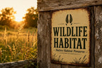 Vintage Wildlife Habitat Metal Sign, Rustic Native Preserve Plaque