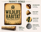 Vintage Wildlife Habitat Metal Sign, Rustic Native Preserve Plaque