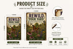 Native Wildlife Garden Metal Sign, Rewild Your Yard Decor, Pollinator Paradise Plaque