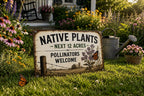 Pollinator Welcome Metal Sign, Native Plants Garden Decor, Rustic Farmhouse Wall Plaque, Butterfly Meadow Yard Sign, Wildlife Habitat Gift