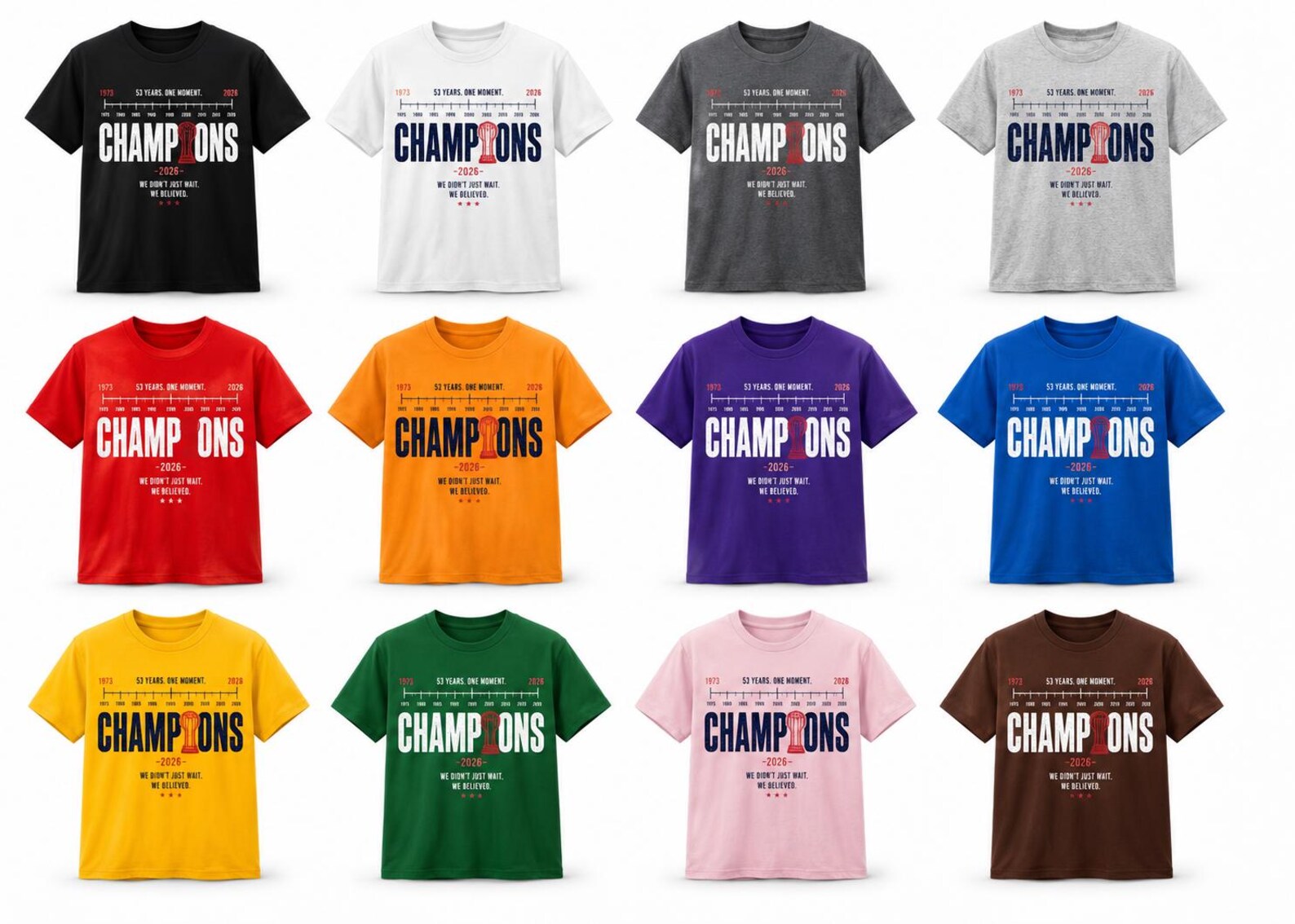 53 Years One Moment Champions 2026 Basketball Trophy T-Shirt | Vintage Championship Timeline Graphic Tee | History Made Sports Shirt